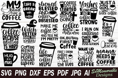 Coffee SVG Bundle SVG SoMemorableDesigns 
