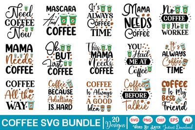 Coffee SVG Bundle SVGs,Quotes and Sayings,Food & Drink,On Sale, Print & Cut SVG DesignPlante 503 