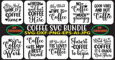 Coffee Svg Bundle Vol. 4 SVG Syaman 