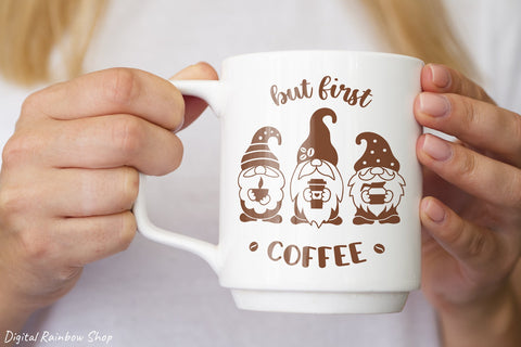 Coffee svg, coffee gnome, coffee lover, coffee quote svg cut SVG Digital Rainbow Shop 