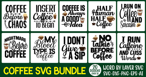 Coffee SVG Design Bundle, 20 SVG Design SVG Rafiqul20606 