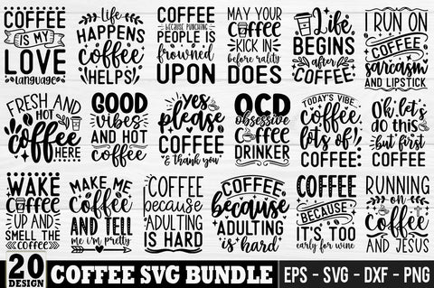 Coffee SVG Design Bundle, Coffee Quotes SVG FiveStarCrafting 