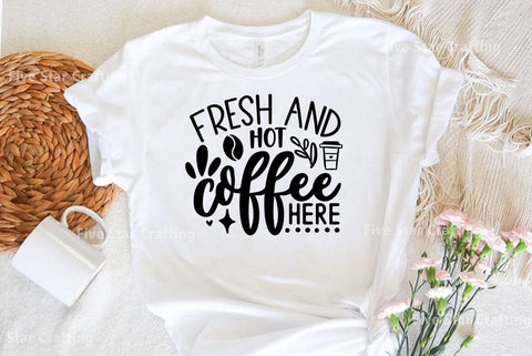 Coffee SVG Design, Fresh and hot coffee here SVG FiveStarCrafting 