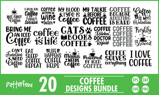 Coffee SVG Designs Bundle SVG PatternFeed8 