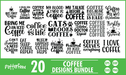 Coffee SVG Designs Bundle SVG PatternFeed8 