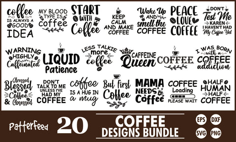 Coffee SVG Designs Bundle SVG PatternFeed8 