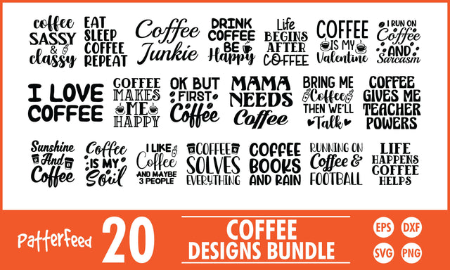 Coffee SVG Designs Bundle SVG PatternFeed8 