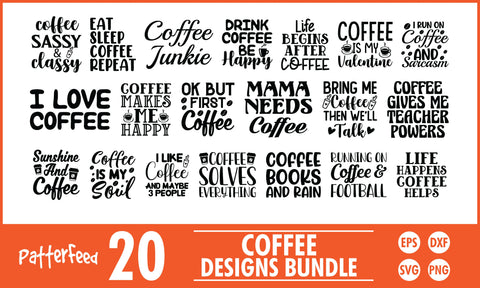Coffee SVG Designs Bundle SVG PatternFeed8 