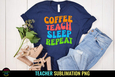Coffee Teach I Teacher Sublimation Idea I Teacher Shirt PNG Sublimation Happy Printables Club 