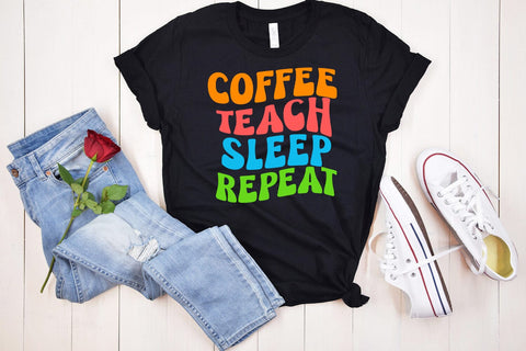 Coffee Teach I Teacher Sublimation Idea I Teacher Shirt PNG Sublimation Happy Printables Club 