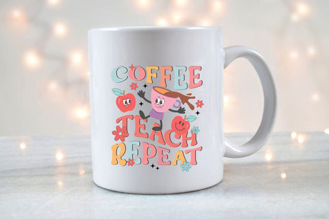 Coffee Teach Repeat PNG Design Sublimation Rupkotha 