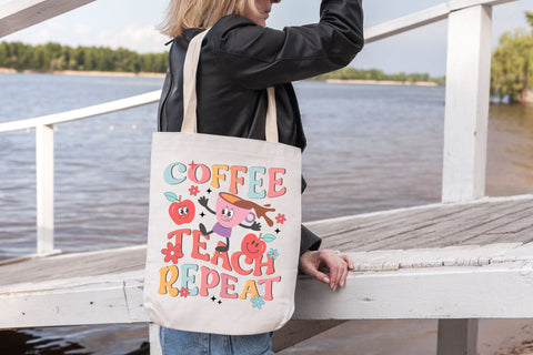 Coffee Teach Repeat PNG Design Sublimation Rupkotha 