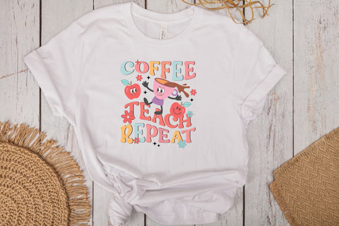 Coffee Teach Repeat PNG Design Sublimation Rupkotha 