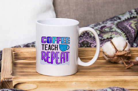 Coffee Teach Repeat, Sublimation PNG SVG futivesvg 