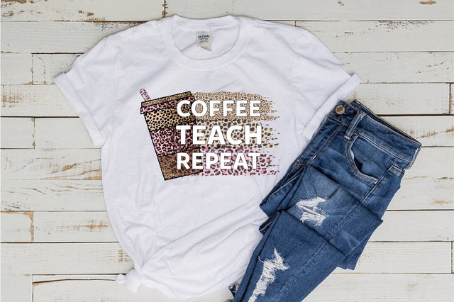 Coffee Teach Repeat Sublimation Sublimation SVGista 