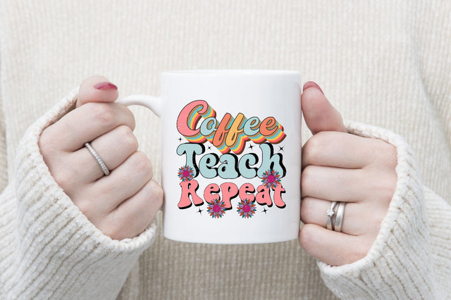 Coffee Teach Repeat Sublimation SVGArt 