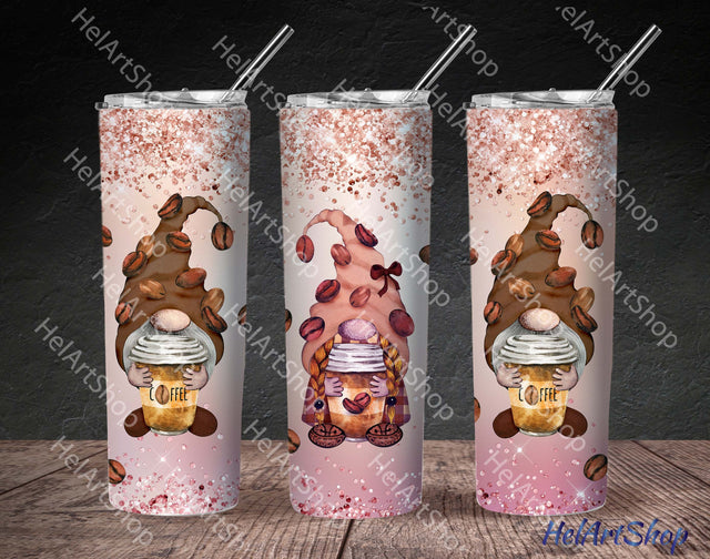 Coffee Tumbler PNG, Glitter SKINNY TUMBLER Png Sublimation _HelArtShop_ 