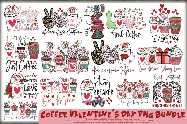 Coffee Valentine's Day PNG Bundle SVG Jagonath Roy 