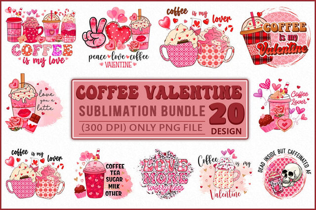 Coffee Valentine's Day Sublimation Bundle, Retro Valentine's Day Sublimation Bundle SVG Shetara Begum 