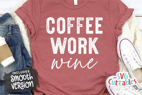 Coffee Work Wine svg - Wine svg - dxf - eps - png - Funny svg - Coffee svg - Silhouette - Cricut - Digital File SVG Svg Cuttables 