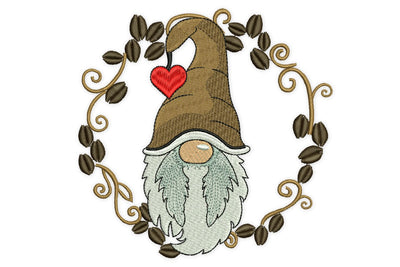 Coffee Wreath Embroidery Design, Coffee Gnome Embroidery Design, Coffee Lover, Teatowel embroidery design Embroidery/Applique DESIGNS NextEmbroidery 