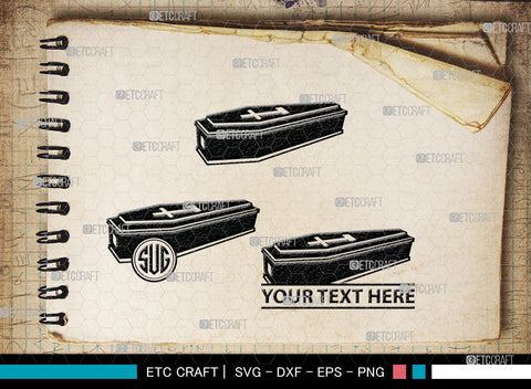 Coffin Monogram, Coffin Silhouette, Coffin SVG, Tomb Svg, Death Svg, Coffin Box Svg, Funeral Svg, SB00024 SVG ETC Craft 
