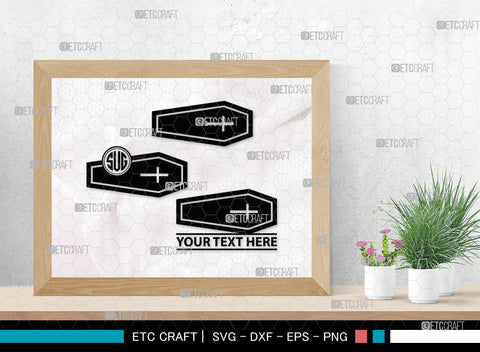 Coffin Monogram, Coffin Silhouette, Coffin SVG, Tomb Svg, Death Svg, Coffin Box Svg, Funeral Svg, SB00024 SVG ETC Craft 