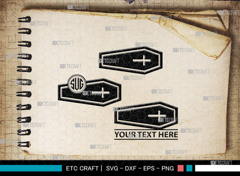 Coffin Monogram, Coffin Silhouette, Coffin SVG, Tomb Svg, Death Svg, Coffin Box Svg, Funeral Svg, SB00024 SVG ETC Craft 