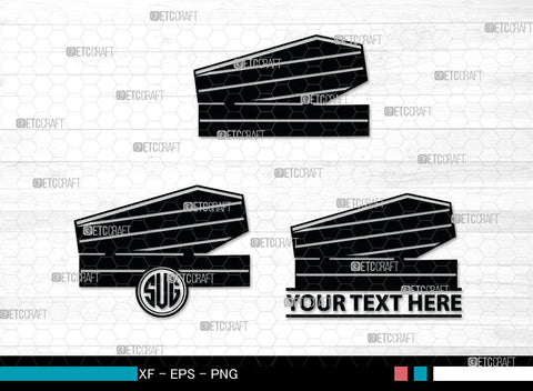 Coffin Monogram, Coffin Silhouette, Coffin SVG, Tomb Svg, Death Svg, Coffin Box Svg, Funeral Svg, SB00024 SVG ETC Craft 