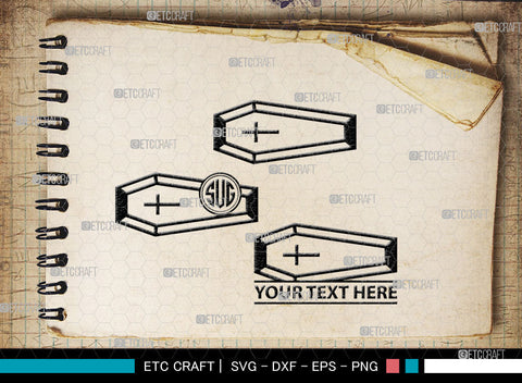 Coffin Monogram, Coffin Silhouette, Coffin SVG, Tomb Svg, Death Svg, Coffin Box Svg, Funeral Svg, SB00024 SVG ETC Craft 