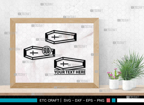 Coffin Monogram, Coffin Silhouette, Coffin SVG, Tomb Svg, Death Svg, Coffin Box Svg, Funeral Svg, SB00024 SVG ETC Craft 