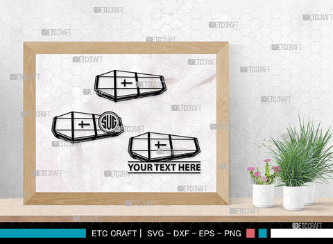 Coffin Monogram, Coffin Silhouette, Coffin SVG, Tomb Svg, Death Svg, Coffin Box Svg, Funeral Svg, SB00024 SVG ETC Craft 
