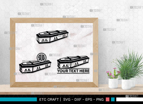 Coffin Monogram, Coffin Silhouette, Coffin SVG, Tomb Svg, Death Svg, Coffin Box Svg, Funeral Svg, SB00024 SVG ETC Craft 