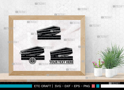Coffin Monogram, Coffin Silhouette, Coffin SVG, Tomb Svg, Death Svg, Coffin Box Svg, Funeral Svg, SB00024 SVG ETC Craft 