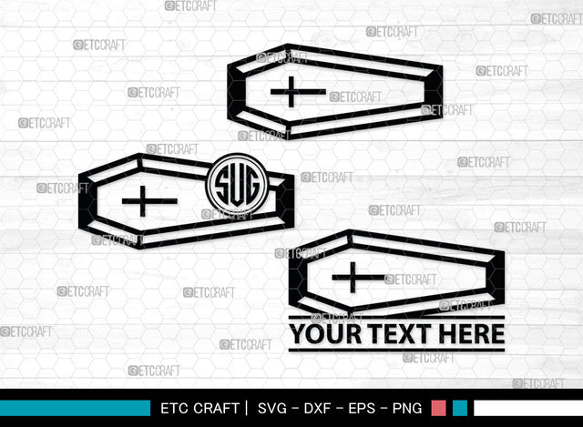 Coffin Monogram, Coffin Silhouette, Coffin SVG, Tomb Svg, Death Svg, Coffin Box Svg, Funeral Svg, SB00024 SVG ETC Craft 