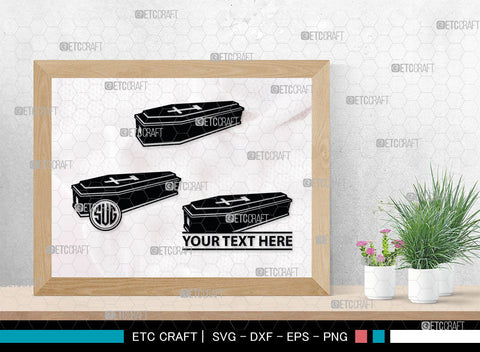 Coffin Monogram, Coffin Silhouette, Coffin SVG, Tomb Svg, Death Svg, Coffin Box Svg, Funeral Svg, SB00024 SVG ETC Craft 