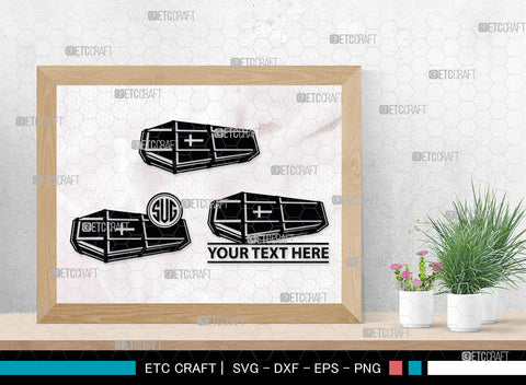 Coffin Monogram, Coffin Silhouette, Coffin SVG, Tomb Svg, Death Svg, Coffin Box Svg, Funeral Svg, SB00024 SVG ETC Craft 