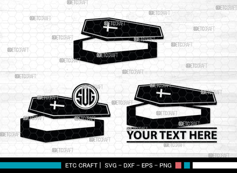 Coffin Monogram, Coffin Silhouette, Coffin SVG, Tomb Svg, Death Svg, Coffin Box Svg, Funeral Svg, SB00024 SVG ETC Craft 