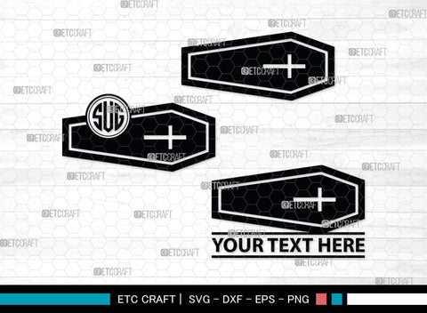 Coffin Monogram, Coffin Silhouette, Coffin SVG, Tomb Svg, Death Svg, Coffin Box Svg, Funeral Svg, SB00024 SVG ETC Craft 
