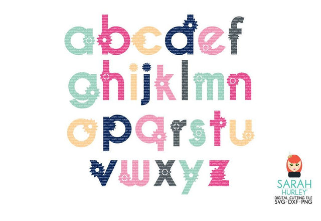 Cog Alphabet Lowercase SVG Sarah Hurley 