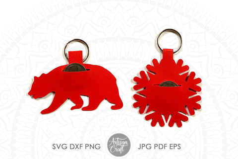 Coin holder keychain with Canadian icons SVG Artisan Craft SVG 