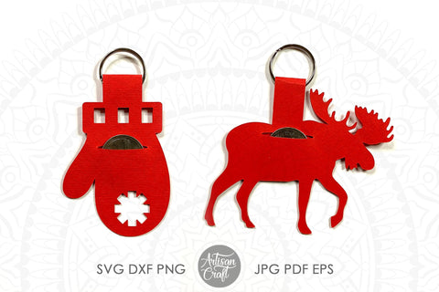 Coin holder keychain with Canadian icons SVG Artisan Craft SVG 