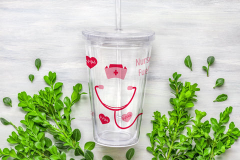 Cold Cup Wrap for Medical Tumbler SVG. Starbucks Nurse SVG Olga Terlyanskaya 