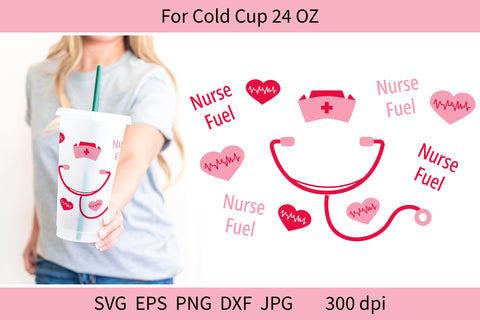 Cold Cup Wrap for Medical Tumbler SVG. Starbucks Nurse SVG Olga Terlyanskaya 