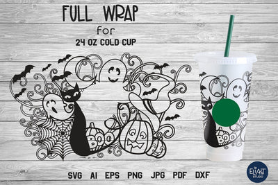 Cold Cup Wrap SVG, Halloween SVG, Full Wrap SVG. SVG Elinorka 
