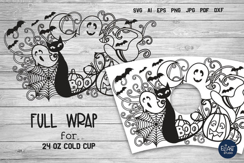 Full Wrap Template SVG - Cold Cup Wrap SVG - (1611676)