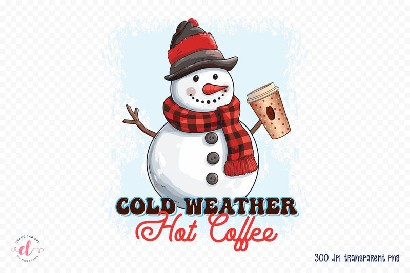 Cold Weather Hot Coffee PNG Sublimation Sublimation CraftLabSVG 