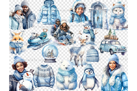 Cold Winter Clipart | Outside Winter PNG SVG GlamArtZhanna 