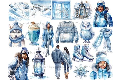 Cold Winter Clipart | Outside Winter PNG SVG GlamArtZhanna 