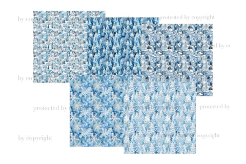 Cold Winter Digital Papers | Snowflakes Patterns Digital Pattern GlamArtZhanna 